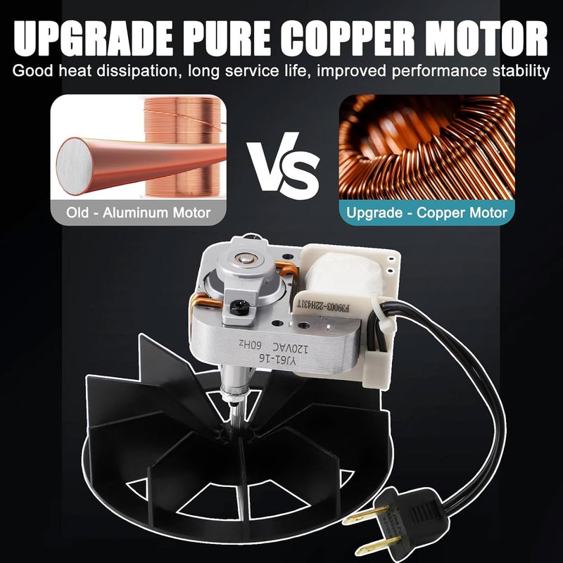 Criditpid 【Upgrade】 S97012026 Fan, 696N-R02 B Unit Motor for Broan 688-K, 688-J, 688-H, 688-G, 663-H, 663-G, 663-J, 688K, Nutone 695-R02 B, 695-R03 B, 696N-R01 B Bathroom Exhaust Fan Replacement Motor, 50CFM - Image 5